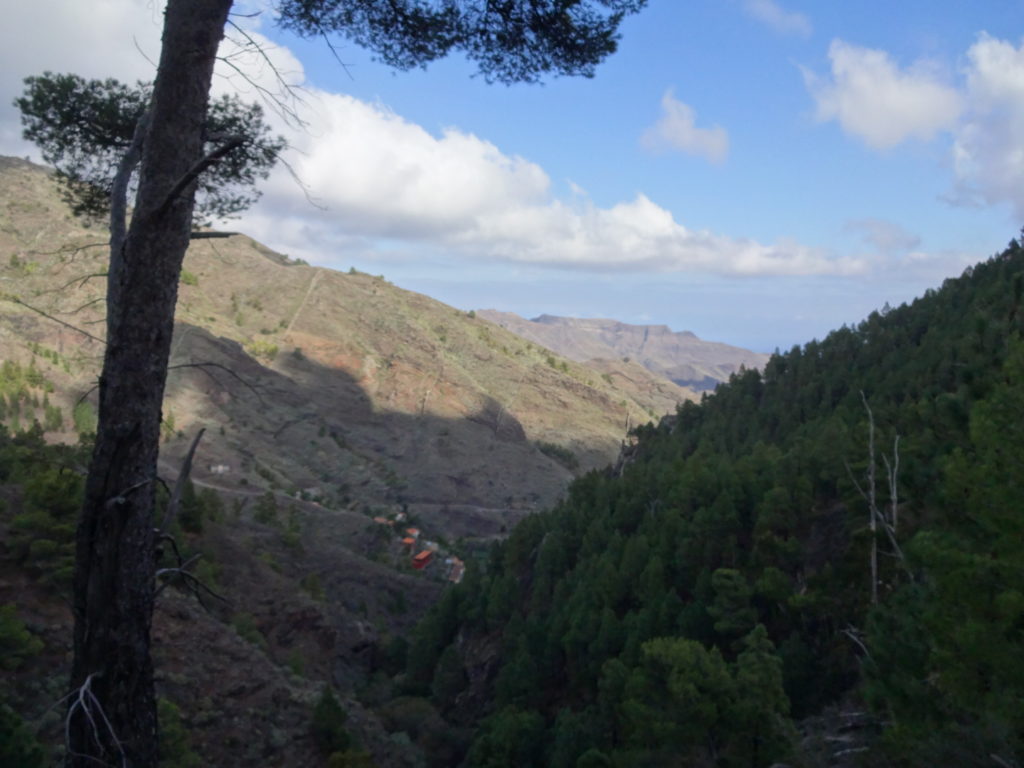 unten La Laja, hinten die Berge, in denen wir gestern herumgelaufen sind.