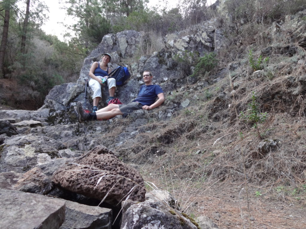 Pause auf halber Höhe.